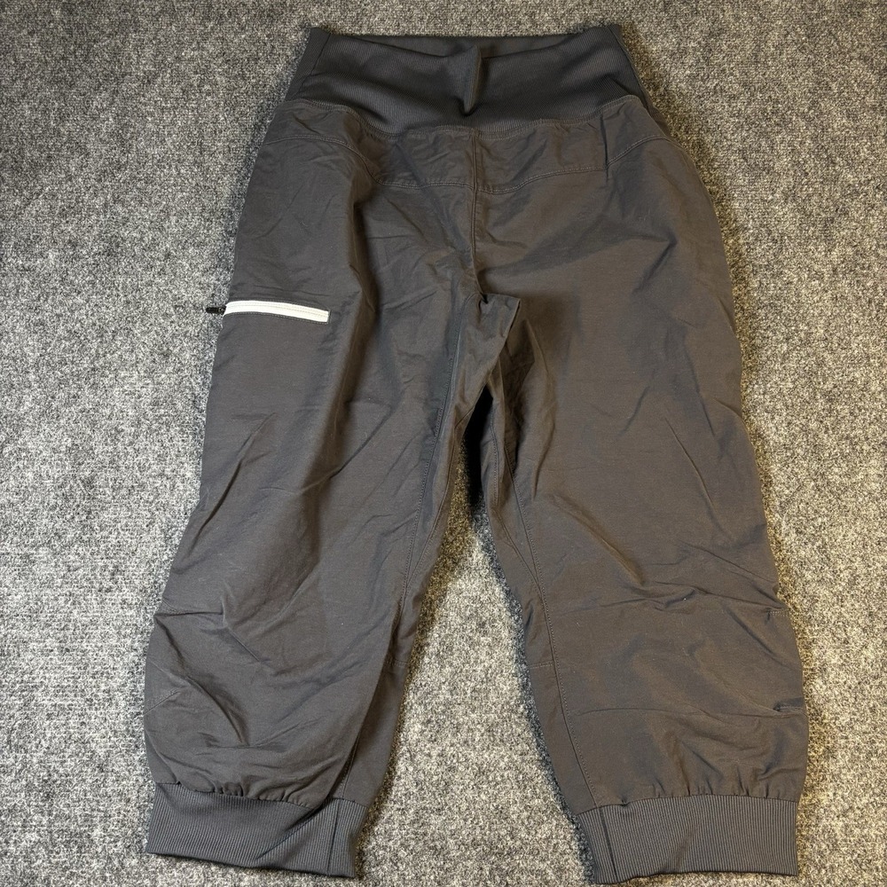 Marmot Cropped Hiking Pants Women Medium Gray Ribbed Waistband Capris Activewear